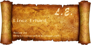 Lincz Erhard névjegykártya